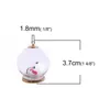 Decorações de Natal Ornamentos de pingentes de vidro transparentes Bubble boneco de neve branco Glitter para decoração 3.7x3cm 1pc