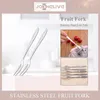 Exquisite Stainless Forks Steel Fruit Fork Flatware Birthday Party Cake Salad Dessert Kitchen Small Tableware