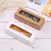 Envoltório de presente caixa retangular de janela transparente para biscoitos de padaria pastelaria sobremesa papel de embalagem produtos assados