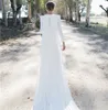 Vestido De novia elegante para mujer 2023, capa De manga larga para novia, Espalda descubierta, sirena, Vestidos De novia sencillos, bata De boda, Vestidos De novia