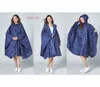 Raincoats Kvinnors fashionabla vattentäta poncho färgtryck regnrock med huva och blixtlås 230404