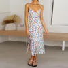 Casual Dresses Women's Summer Dress Spaghetti Strap Sleeveless High Waist Beach Long Maxi Sun