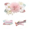 Accessoires pour cheveux Épingle à cheveux Pinces à cheveux Bébé Filles Chapeaux Princesse Rose Simulation Fleur Toddler Kids