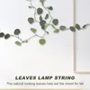 Decorative Flowers Eucalyptus Leaf Lamp Wedding Decorations Greenery String Light LED Leaves Plastic Vines Bedroom