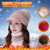 Berretti Beanie/Skull Caps Donna Cappello Paraorecchie Aggiungi Floccaggio Termico Ciclismo Caldo Inverno Sciarpa lavorata a maglia Comodo Alta qualità Quotidiano Disponibile