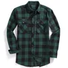 Men's Casual Shirts Men Plaid Flannel Shirt LongSleeved Chest Two Pocket Design Fashion PrintedButton USA SIZE S M L XL 2XL 230404