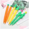 Penne a sfera all'ingrosso 36 pz/lotto 0.5/0.7mm Banana Cactus Matita meccanica Carota Carota Matic Ding Pen Scuola Forniture per scrittura Sta Dhp1Q