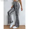 Women's Leggings Vintage Printed Flared Pants Women Stretchy Flared Pants High Waist Casual Trousers Sexy Fashion Skinny Wide Leg Flare Pants T231104