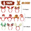 Christmas Decorations Headbands Xmas Headwear Assorted Santa Claus Reindeer Antlers Snowman Hair Band For Party Accessories Costume De Amfty