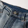 Jeans masculinos Chegada azul claro Slim Fit Streewear Moda angustiada Trial e manchas de retalhos rasgados 230404