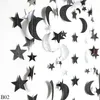 Party Decoration 4m Moon Star Paper String Banner Eid Ramadan Bunting Garland för barn Födelsedag baby shower Islamiska festivalförsörjning