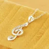 Łańcuchy wykwintne 925 Stamped Silver Noble Crystal Pretty Music Note Naszyjnik dla kobiet mody biżuterii prezenty świąteczne