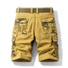 Shorts masculinos de verão camuflagem de carga tática shorts homens khaki jogger cargo militar shorts homens algodão casual solto shorts 230403
