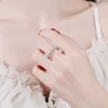 ソリティアリングスミロエ3mm女性のための結婚指輪作成ダイヤモンドフルスタッキング可能なエンゲージメントプロミスバンドS925シルバーリング230403