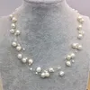 Nieuwe aankomst Illusion Parelsnoer Meerdere Strand Bruidsmeisje Vrouwen Sieraden Witte Kleur Zoetwaterparel Choker Necklace260J
