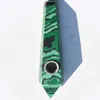 wholesale 10cm Green Malachite Quartz Smoking Pipe Crystal Stone Wand Point Tobacco Pipes With white gift box