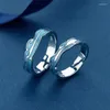 Fedi nuziali Blue Lovers Ring Set Uomo e donna Krea Coppia Finger Simple Open Tail Regolabile Trendy Jewelry 2023