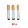 Zigarettenförmige Pfeifen aus Metall, 55 mm, 78 mm Länge, Aluminium, tragbare Tabak-Handpfeife, Wasserbongs