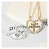 Pendant Necklaces Fashion Two Petals Heart Crystal Best Friend Necklace Good Friendship Pendant Wholsale 5906 Drop Delivery Jewelry Ne Dh38Y