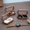 Jewelry Pouches Walnut Wooden Couple Rings Box Display Wedding Earring Ring Storage Case Ladies Gifts Beads