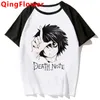 Mens Tshirts 일본 애니메이션 데스 노트 T 셔츠 남자 Kawaii 만화 Tshirt 표백제 Ichigo 그래픽 티 Misa Manga Summer Tops Unisex Tee Male 230404