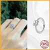 Authentic fit pandora rings charms charm Stackable Heart Daisy Flower Sparkling