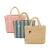 Women Man Straw Designer Torba Raffia Weave Shopper Fashion Beach Travel Torby Luksusem TOTE torebki Trójkątne torby