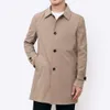Rów męskich płaszczy długi płaszcz wiatrówki swobodny luźny design solidny moda koreańska kurtki męskie kurtki jesień sprężyna 230404