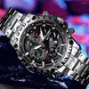 Wristwatches Fashion Men's Stainless Steel Watch Big Dial Waterproof Sports Student Hand Clock Black Brand Trend Male Luxury Wristwatch