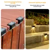 Novità Illuminazione Luci solari a LED Luci da giardino per esterni IP65 Lampada solare impermeabile per gradini Lampada luce solare Decorazione per cortile Luci solari da giardino P230403