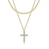 Kedjor Stylish Women Necklace Golden Color Cross Wear-beständiga dekorationer Romantiska hängsmycken