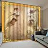 Beauté 3D rideaux salon chambre rideaux Cortinas taille personnalisée rideaux jaunes