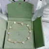 18k Fashion Classic Agate Four Leaf Clover Necklace Long Ten 10 Flowers Pendant Mother of Pearl för Girl Valentines Mors Designer 2xiy6 D0MH