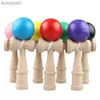 Kök spelar mat fast färg trä kendama leksak bollar trä leksaker utomhus sport leksak boll barn vuxen tävling skicklighet boll träning toysl231104