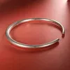 Bangle Vintage Silver Color Open Armband Unisex Solid Matte Banquet Jewelry Accessories Gift