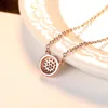 Designer Sexy Rose Gold Round S925 Silver Pendant Necklace New Micro Set Zircon Fashion Women Necklace Collar Chain High grade Jewelry Accessories