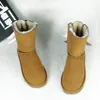 Arcos bota designer mulher inverno tornozelo austrália botas de neve couro real quente botas macias com tamanho de pele