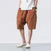 Mäns shorts Sommarstil Män bomullslinne Shorts Bloomer Men Loose Linen Shorts Street Shorts Abz398 230404