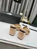 Classic ladies designer high heel slippers women summer solid color sandals leather sexy thick heels 8.5 cm half slides large size 35-42