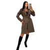 Femmes Trench Coats Designer Laine Mélanges Femmes Coupe-Vent Corps Lettre Imprimer Veste Lâche Ceinture Manteau Femme Casual Longues Tranchées