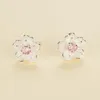 Boucles D'oreilles S925 Bijoux En Argent Pur Femme Cerise Frais Coréen Tempérament Simple Personnalité En Gros Avec Boîte