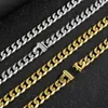 チェーン18Kゴールドメッキされたマイアミキューバリンクチェーン男性用10mm幅ステンレススチール縁石ネックレスチョーカーヒップホップジュエリー