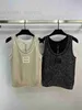 Women's Tanks & Camis designer Autumn New Heavy Industry Full Sky Star Crystal Beads Yarn Celebrity Elegant Versatile Knitted Tank Top for Women MXN7