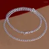 Цепочки 16-30 дюймов серебряного цвета, изысканное роскошное очаровательное ожерелье, модная цепочка 4 мм для женщин и мужчин, ювелирные изделия, штампованные 925