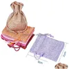 Storage Bags Natural Reusable Linen Bags With Burlap Dstring Jewelry Gift Bag For Wedding Favors Festivals Birthday Pocket Drop Delive Dhuil