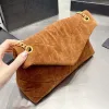 Designer Bag Luxury LOULOU Cloud PUFFER CHAIN Envelope Suede Denim Shoulder Bag Brand Classic Flip Plush Fur Crossbody Bags Fashion Women Tote Handbag Purses Wallet