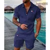 Luxurygarment888 Mens Designer Tracksuits Luxury Two Piece Set Autumn Brand Printed Outfits Cotton Blend Short Sleeve Polo T-shirt and Shorts Sports Suit NA6E