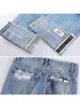 Women's Jeans Xisteps Jeans Women's denim torn pants Women's loose Trousers Plus size wide leg hole jeans Boyfriend street clothes 230404