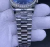 orologi da uomo di lusso con diamanti orologio meccanico automatico quadrante blu in acciaio inossidabile Orologi piccoli orologi da polso con castone di diamanti 40MM286L