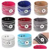 Charm Bracelets 10Pcs/Lot Wholesale Snap Jewelry Bracelets For Women Braided Leather 18Mm Bracelet Diy Interchangeable Button Drop Del Dhjzf